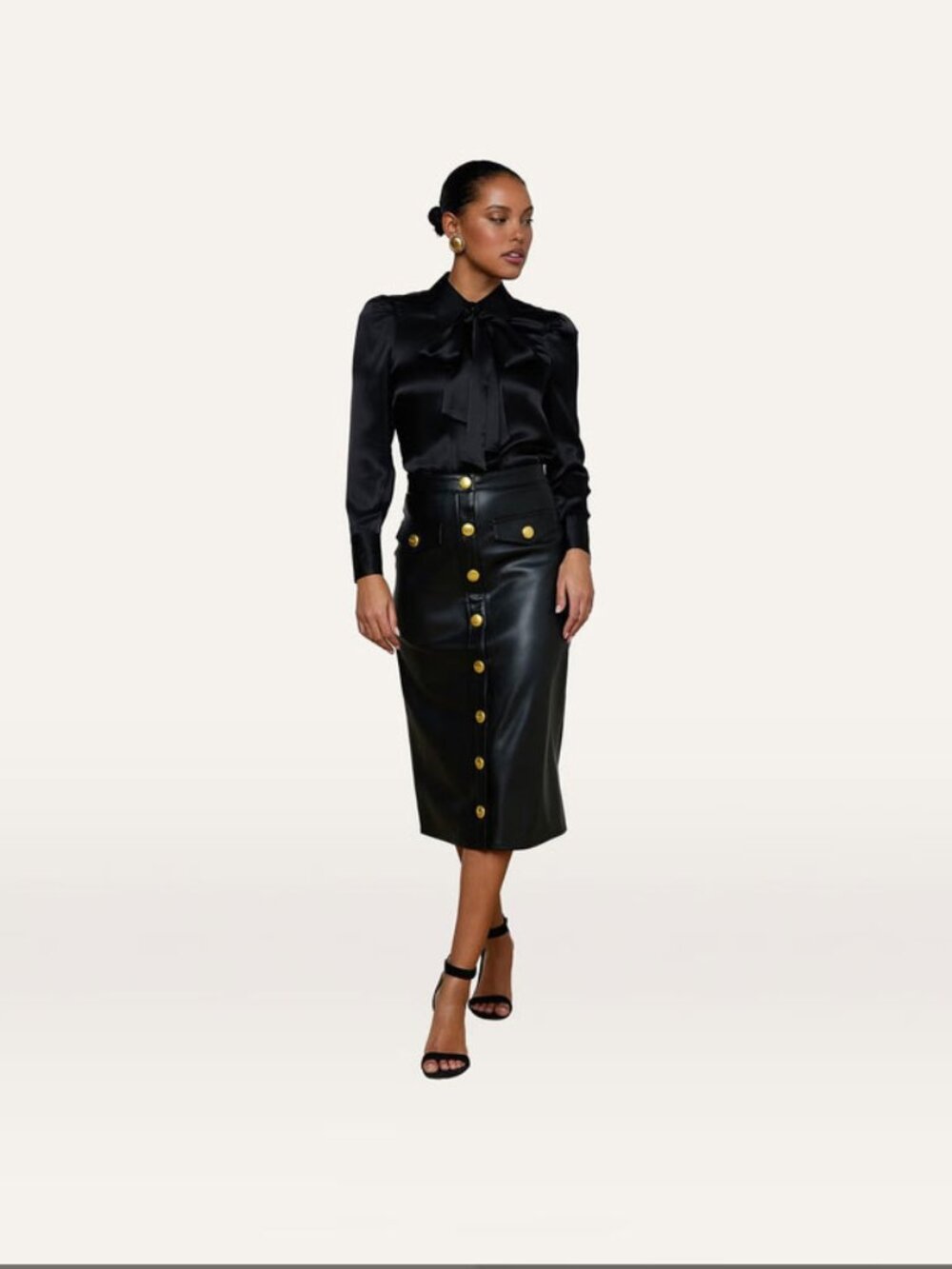 L'AGENCE Milann Vegan Leather Skirt - Picture 2 of 4
